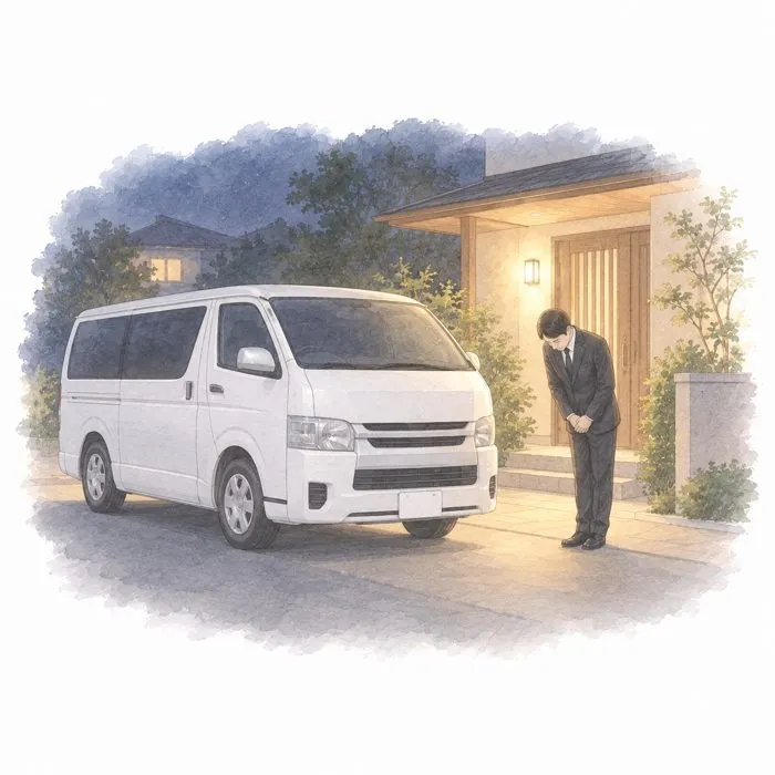 寝台車でお迎え