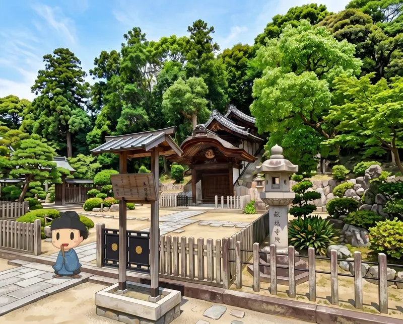 太子町の叡福寺のイラスト